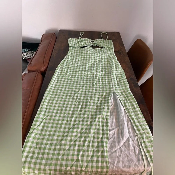 ZARA Gingham Linen Midi Dress - Picture 11 of 16